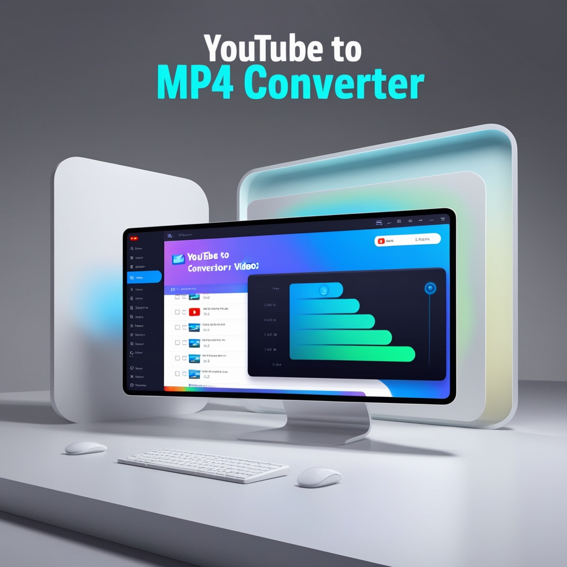 A computer screen displaying a YouTube video being converted to MP4 format using an online converter.