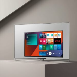 Small smart TV placed in a modern living space, highlighting its popularity for offering smart features in compact environments.